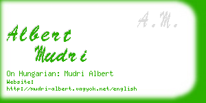 albert mudri business card